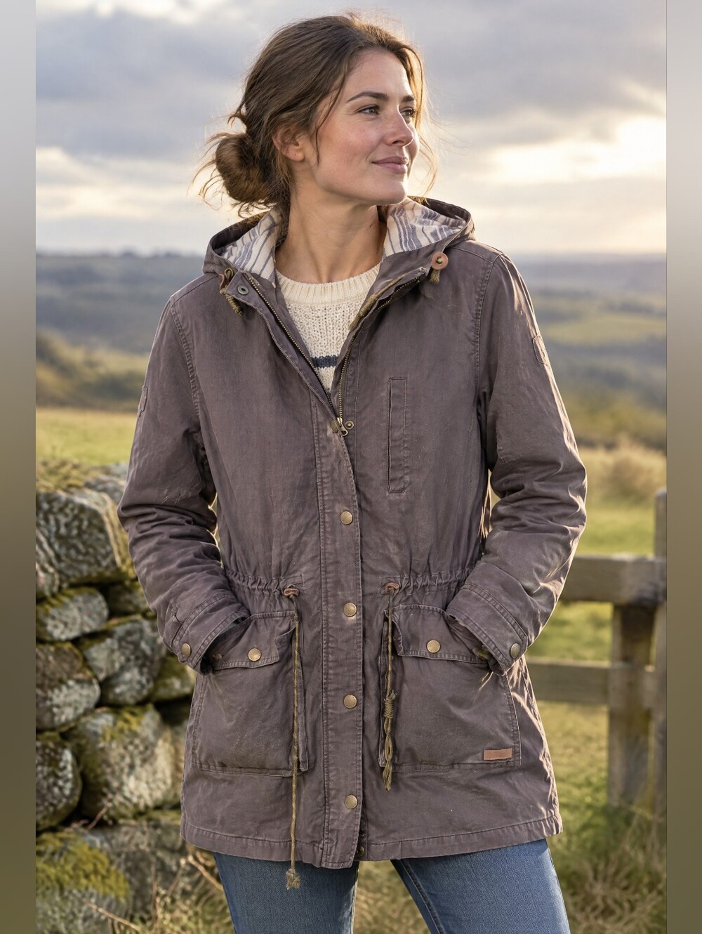 Roots Canvas Barn Chore Utility Jacket With Hood Large